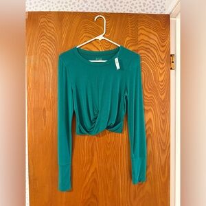 NWT Offline by Aerie Teal Twist Front Long Sleeve Top - Medium